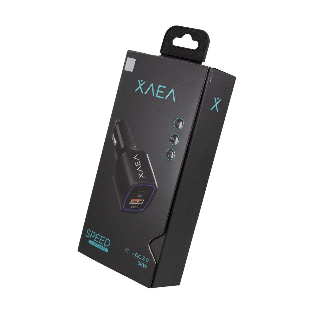 Cargador 12V MOD 38 XAEA - SPEED - PD + QC 3.0 - Negro